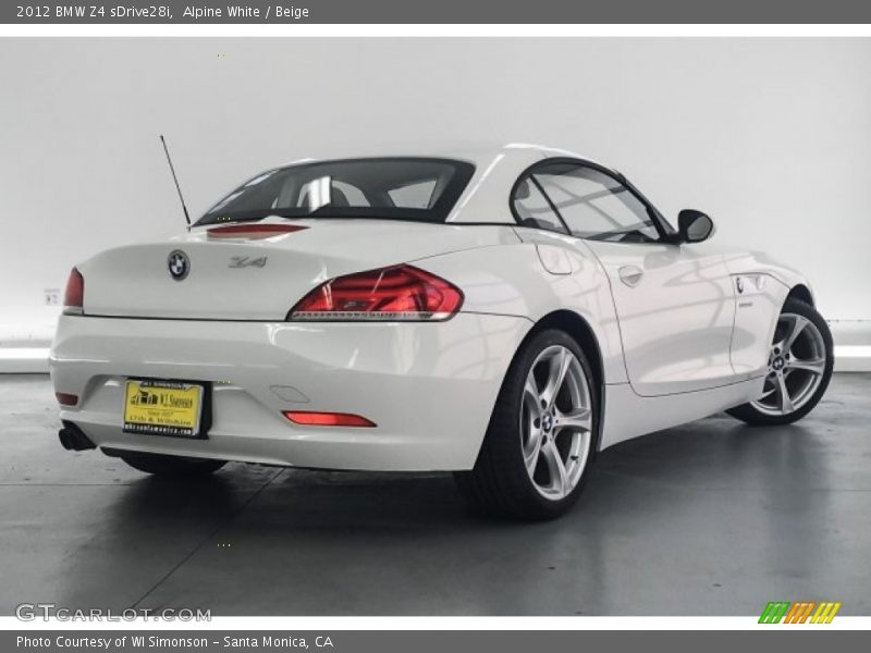 Alpine White / Beige 2012 BMW Z4 sDrive28i