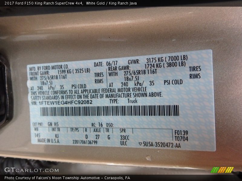 White Gold / King Ranch Java 2017 Ford F150 King Ranch SuperCrew 4x4