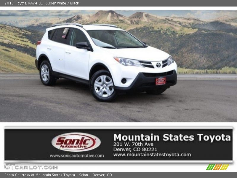 Super White / Black 2015 Toyota RAV4 LE