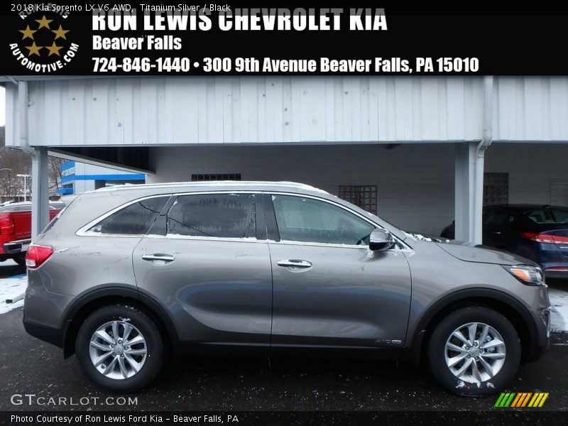 Titanium Silver / Black 2018 Kia Sorento LX V6 AWD