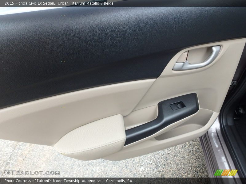 Urban Titanium Metallic / Beige 2015 Honda Civic LX Sedan