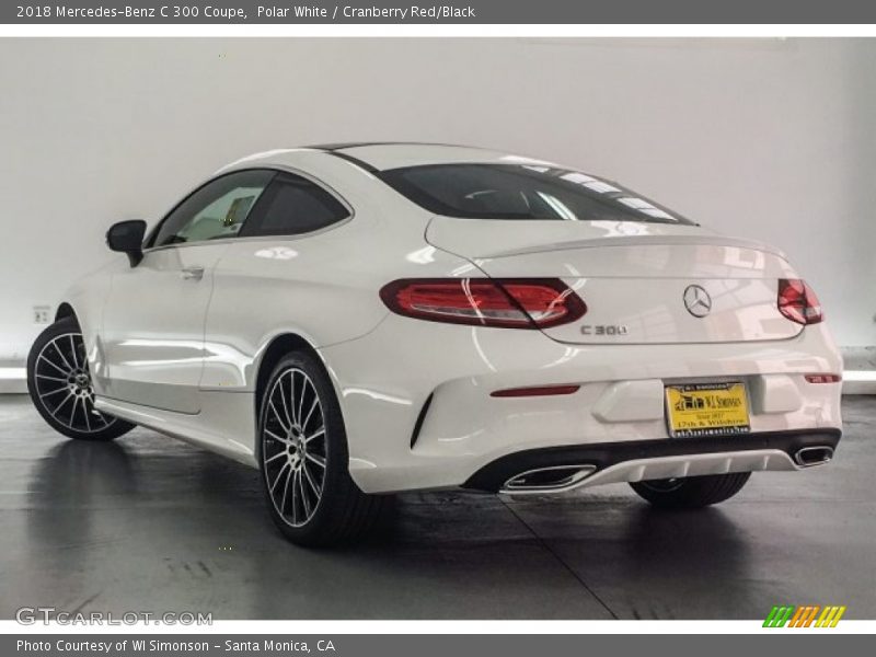 Polar White / Cranberry Red/Black 2018 Mercedes-Benz C 300 Coupe