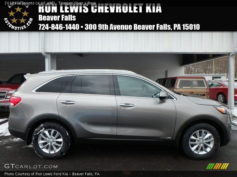 Titanium Silver / Black 2018 Kia Sorento LX V6 AWD