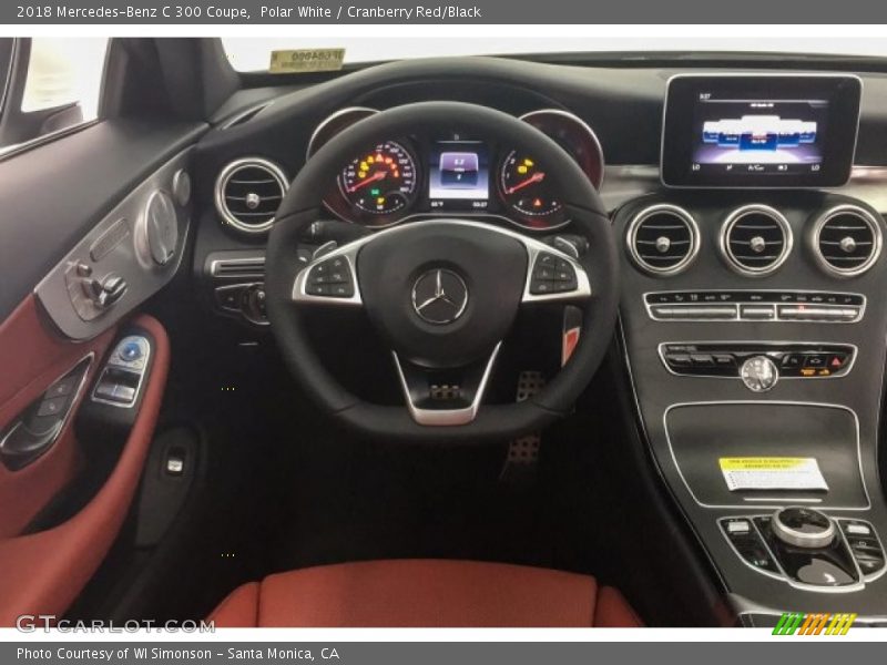 Polar White / Cranberry Red/Black 2018 Mercedes-Benz C 300 Coupe