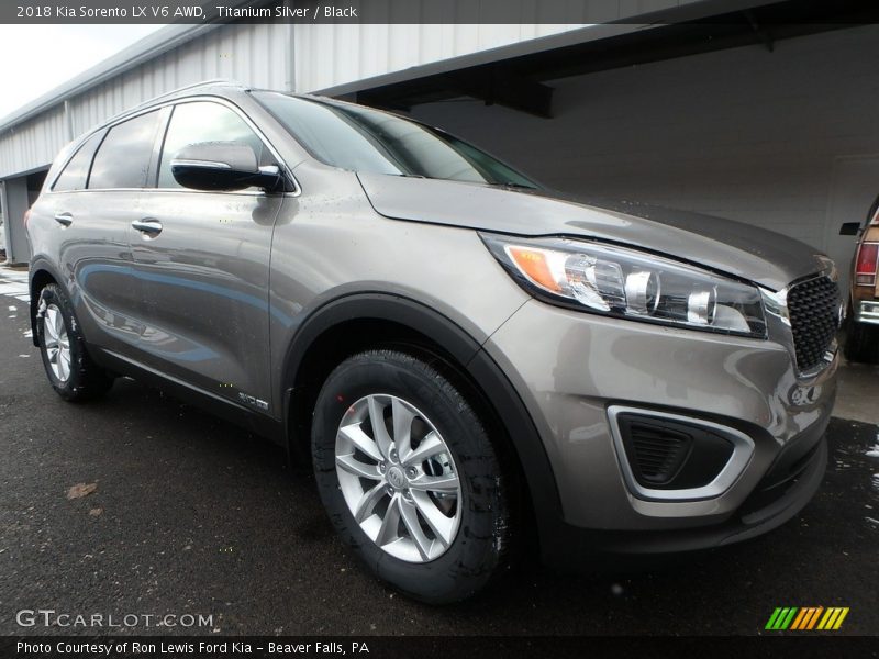 Titanium Silver / Black 2018 Kia Sorento LX V6 AWD