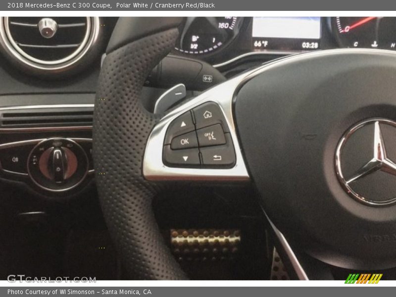 Polar White / Cranberry Red/Black 2018 Mercedes-Benz C 300 Coupe