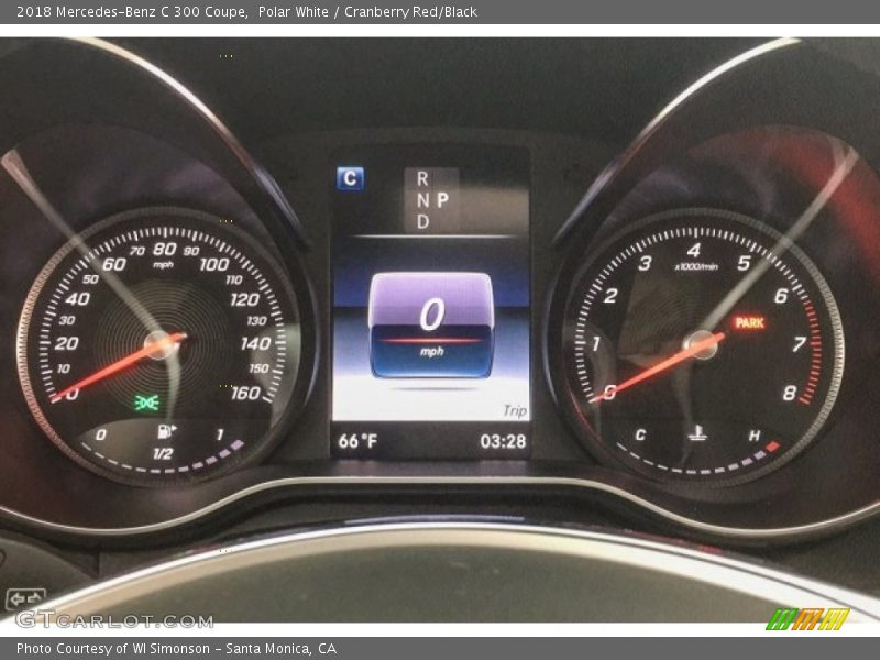 Polar White / Cranberry Red/Black 2018 Mercedes-Benz C 300 Coupe