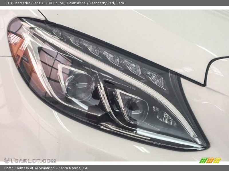 Polar White / Cranberry Red/Black 2018 Mercedes-Benz C 300 Coupe