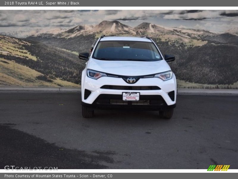 Super White / Black 2018 Toyota RAV4 LE