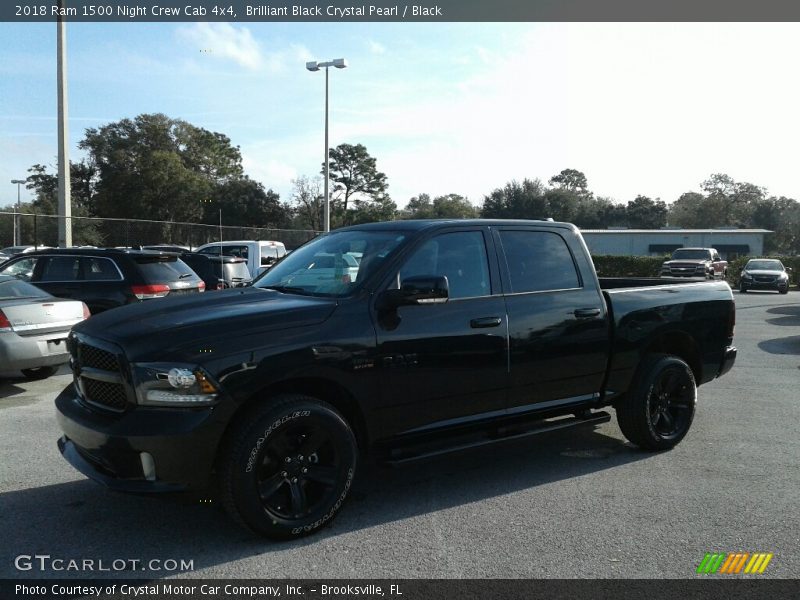 Brilliant Black Crystal Pearl / Black 2018 Ram 1500 Night Crew Cab 4x4