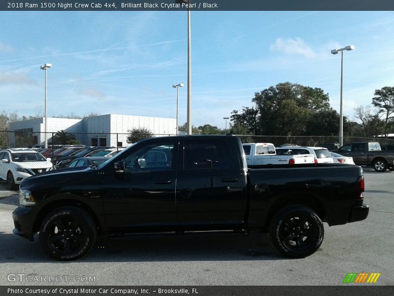 Brilliant Black Crystal Pearl / Black 2018 Ram 1500 Night Crew Cab 4x4