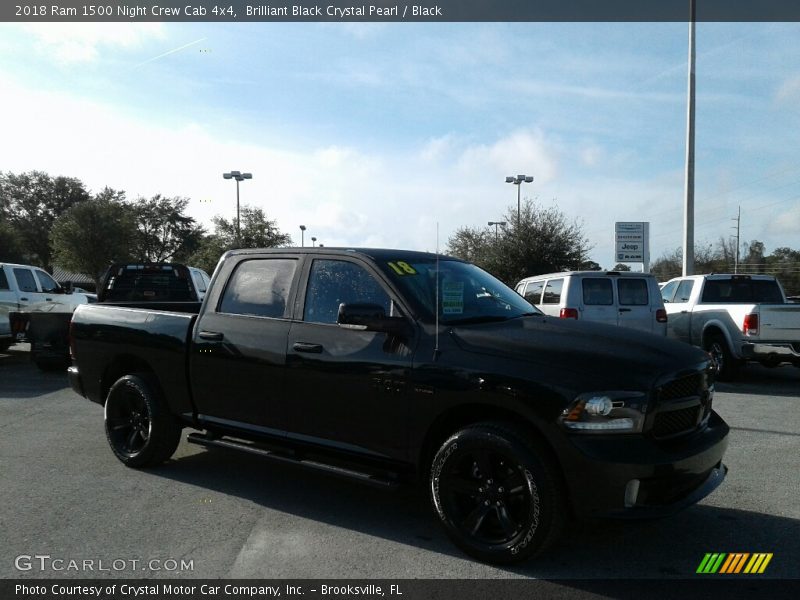 Brilliant Black Crystal Pearl / Black 2018 Ram 1500 Night Crew Cab 4x4