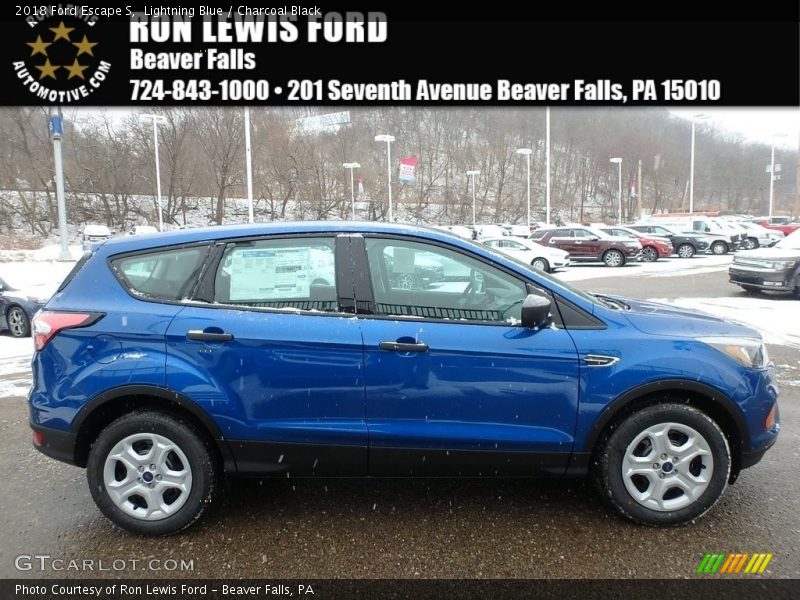Lightning Blue / Charcoal Black 2018 Ford Escape S