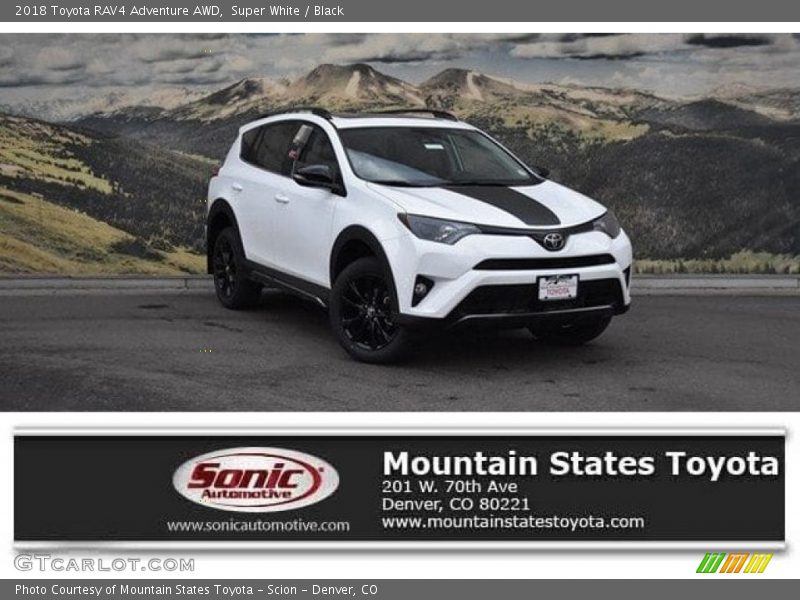 Super White / Black 2018 Toyota RAV4 Adventure AWD