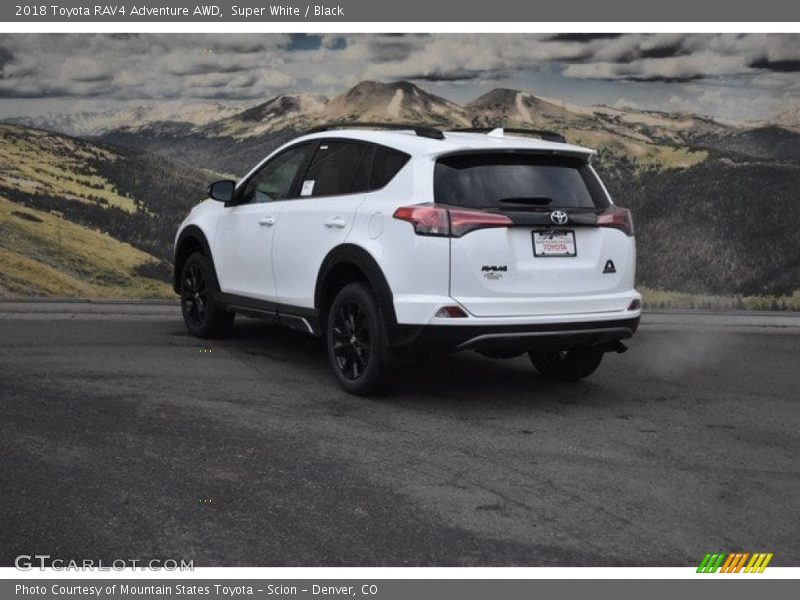 Super White / Black 2018 Toyota RAV4 Adventure AWD