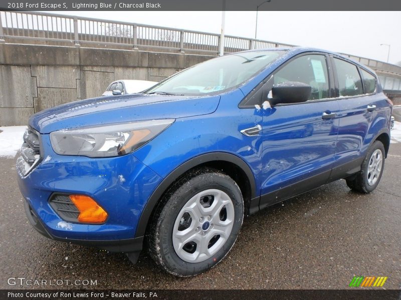 Lightning Blue / Charcoal Black 2018 Ford Escape S