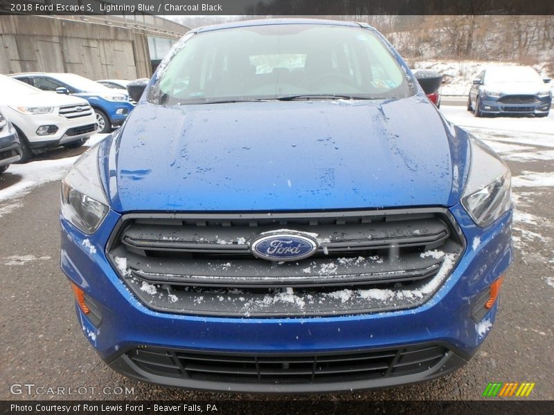 Lightning Blue / Charcoal Black 2018 Ford Escape S