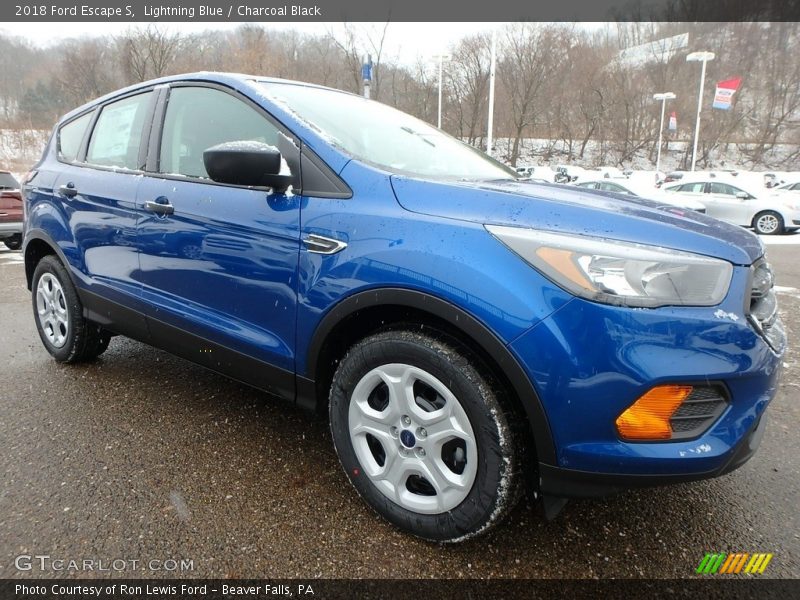 Lightning Blue / Charcoal Black 2018 Ford Escape S