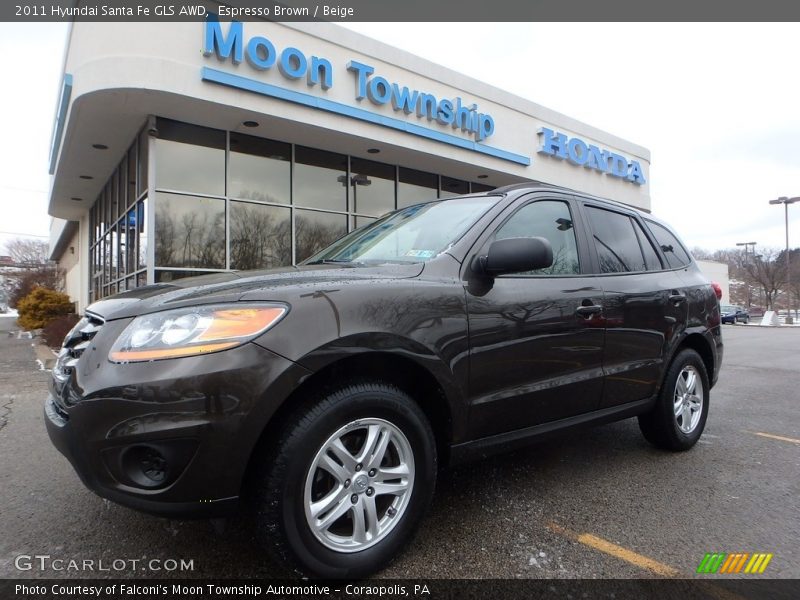 Espresso Brown / Beige 2011 Hyundai Santa Fe GLS AWD