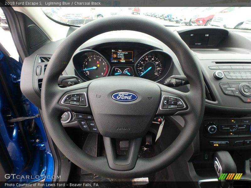 Lightning Blue / Charcoal Black 2018 Ford Escape S
