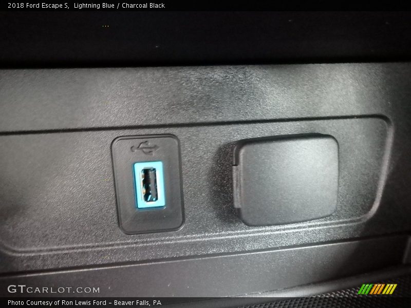Lightning Blue / Charcoal Black 2018 Ford Escape S