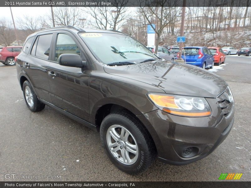 Espresso Brown / Beige 2011 Hyundai Santa Fe GLS AWD