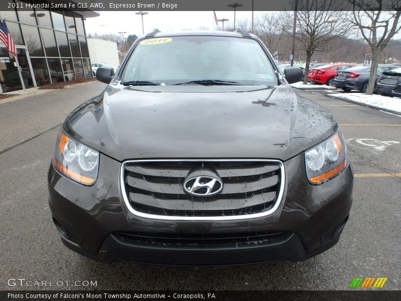 Espresso Brown / Beige 2011 Hyundai Santa Fe GLS AWD
