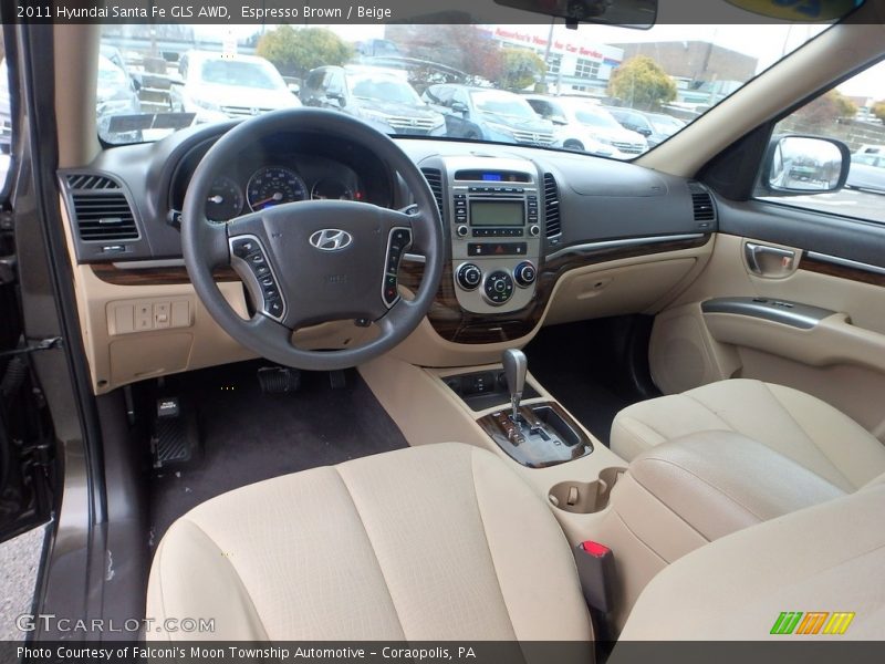 Espresso Brown / Beige 2011 Hyundai Santa Fe GLS AWD