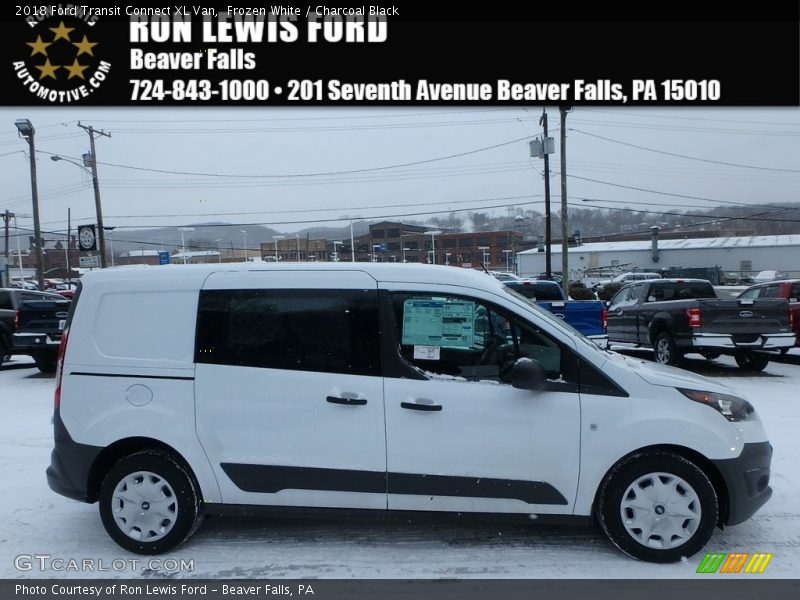 Frozen White / Charcoal Black 2018 Ford Transit Connect XL Van