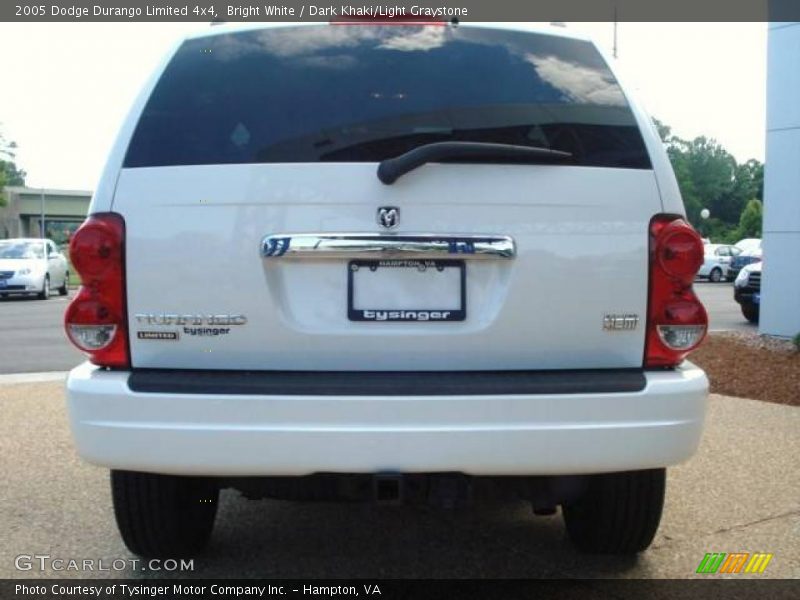 Bright White / Dark Khaki/Light Graystone 2005 Dodge Durango Limited 4x4