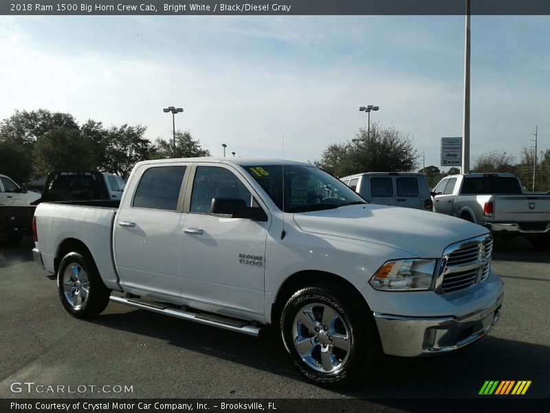 Bright White / Black/Diesel Gray 2018 Ram 1500 Big Horn Crew Cab