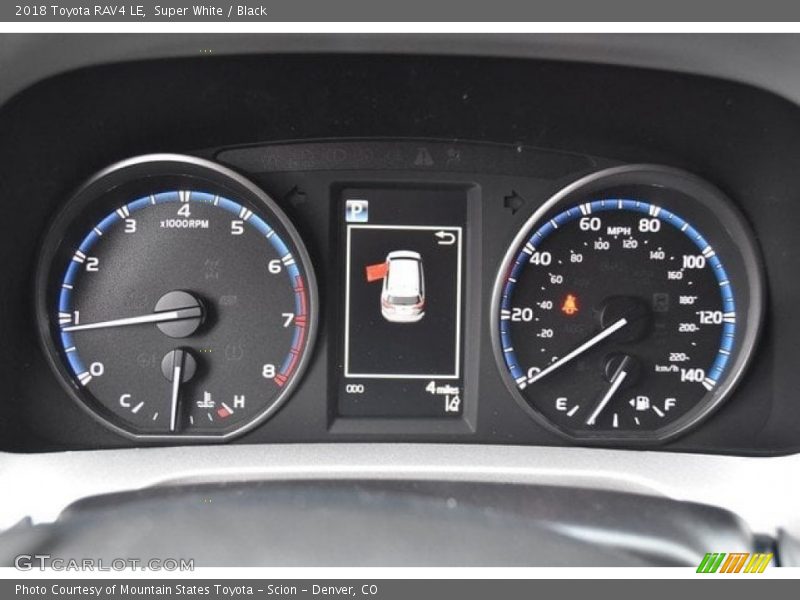 Super White / Black 2018 Toyota RAV4 LE