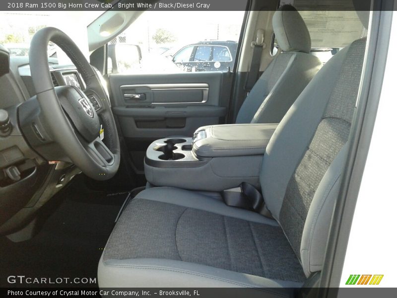 Bright White / Black/Diesel Gray 2018 Ram 1500 Big Horn Crew Cab