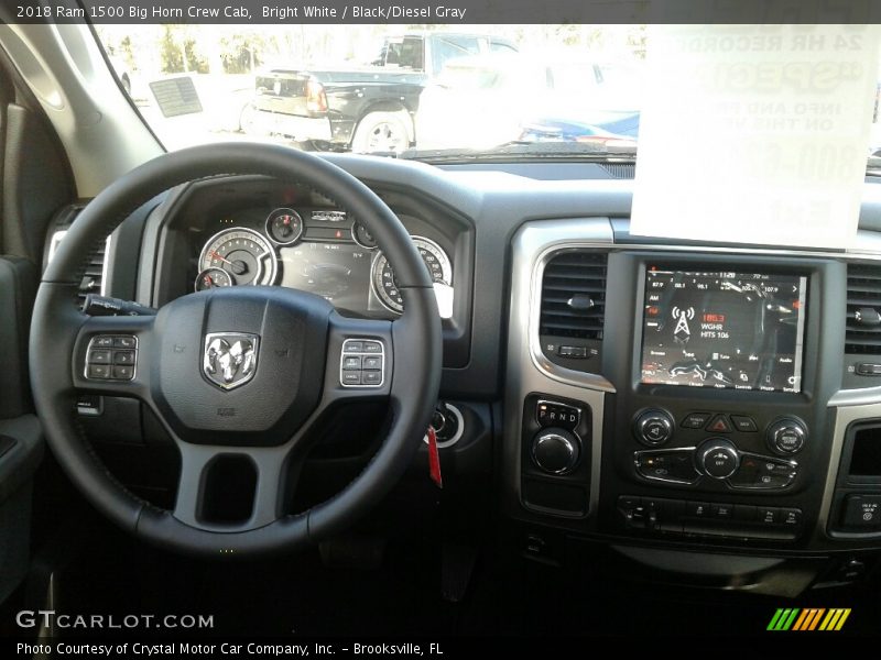 Bright White / Black/Diesel Gray 2018 Ram 1500 Big Horn Crew Cab