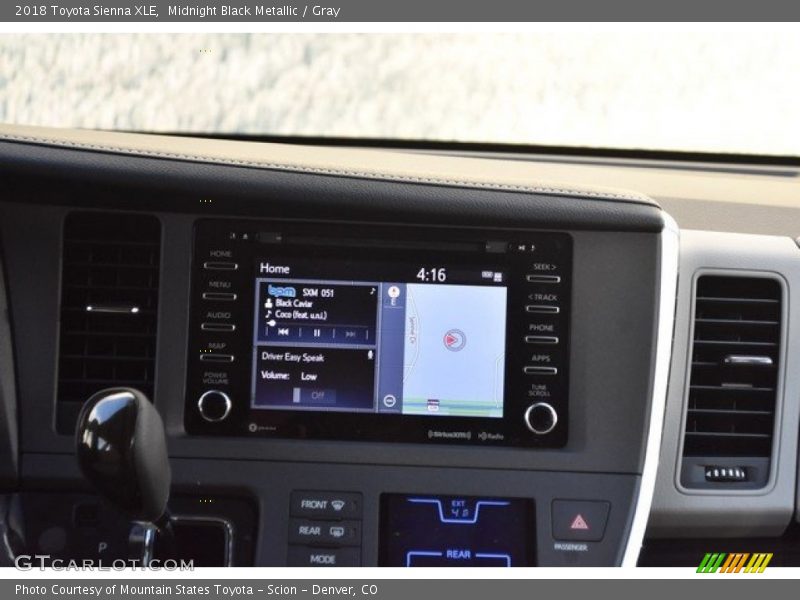 Midnight Black Metallic / Gray 2018 Toyota Sienna XLE