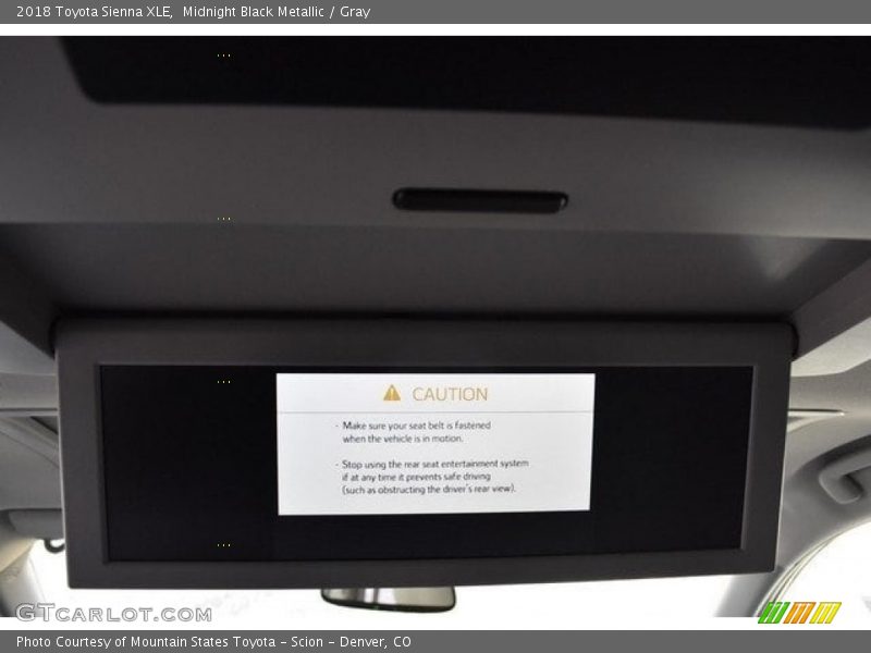 Midnight Black Metallic / Gray 2018 Toyota Sienna XLE