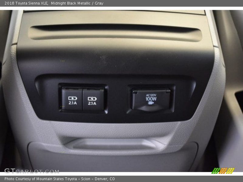 Midnight Black Metallic / Gray 2018 Toyota Sienna XLE