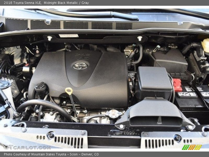 Midnight Black Metallic / Gray 2018 Toyota Sienna XLE
