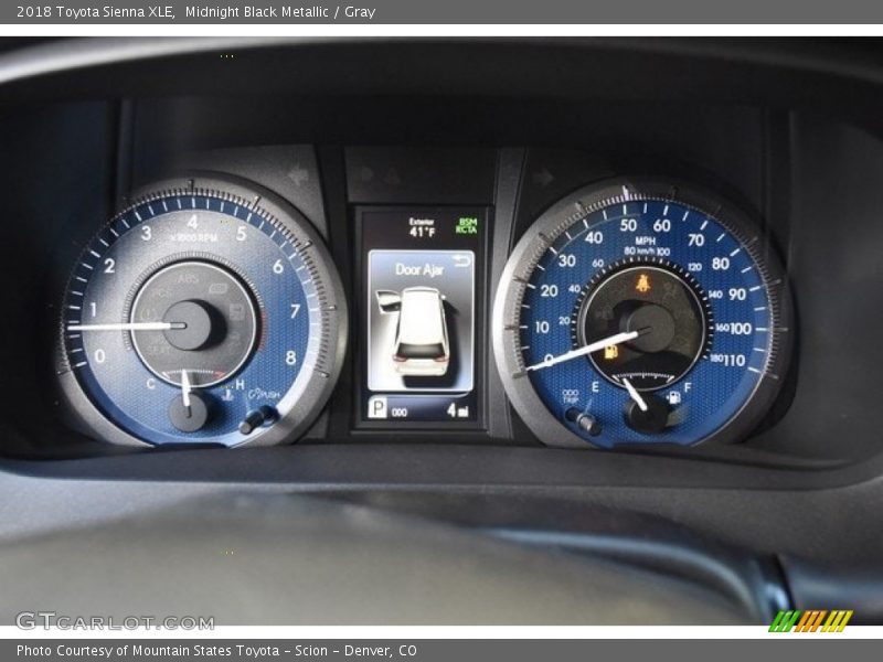 Midnight Black Metallic / Gray 2018 Toyota Sienna XLE