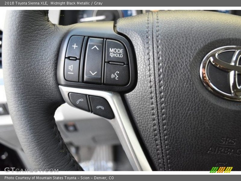 Midnight Black Metallic / Gray 2018 Toyota Sienna XLE