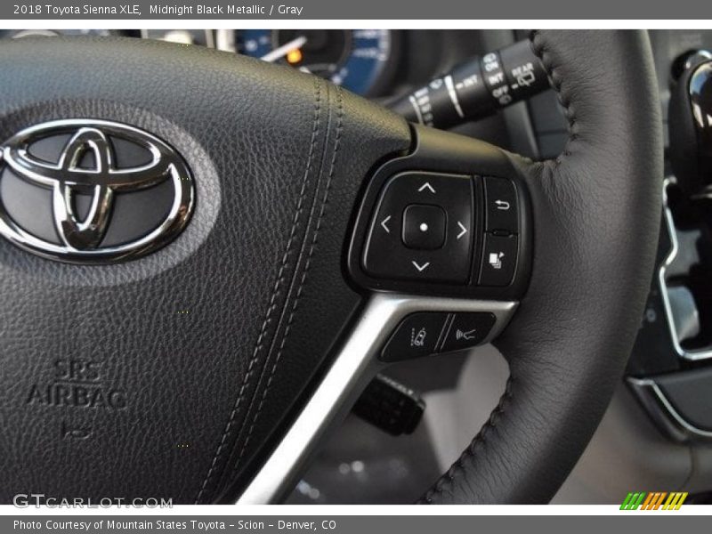 Midnight Black Metallic / Gray 2018 Toyota Sienna XLE