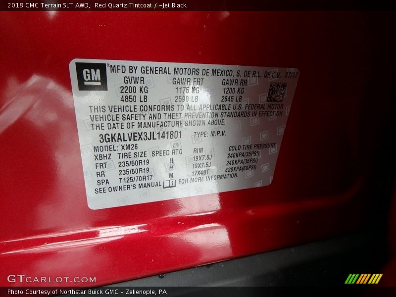 Red Quartz Tintcoat / ­Jet Black 2018 GMC Terrain SLT AWD