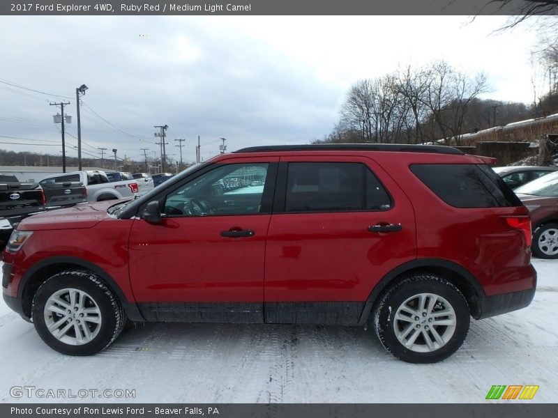 Ruby Red / Medium Light Camel 2017 Ford Explorer 4WD