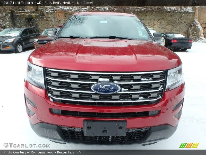 Ruby Red / Medium Light Camel 2017 Ford Explorer 4WD