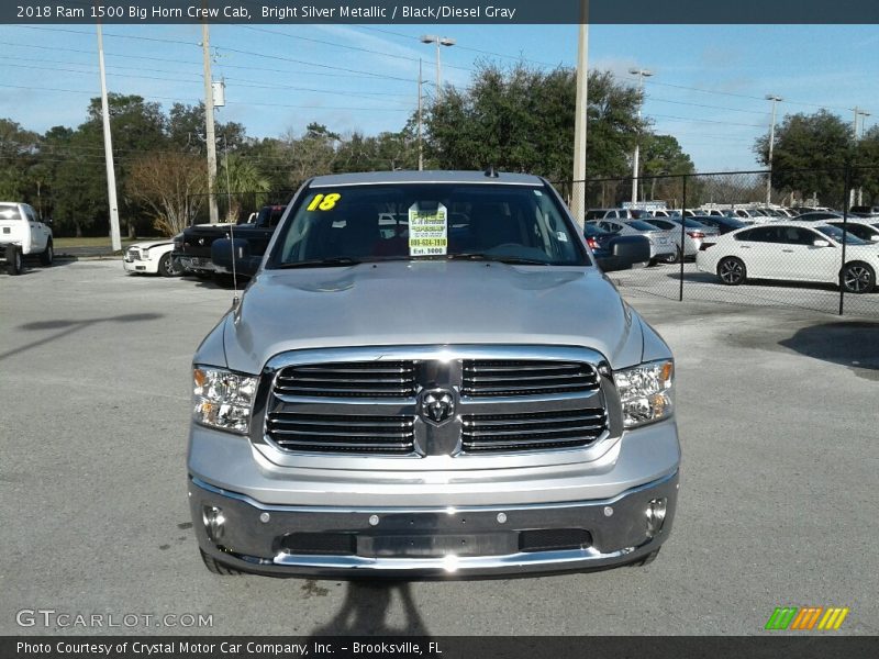 Bright Silver Metallic / Black/Diesel Gray 2018 Ram 1500 Big Horn Crew Cab