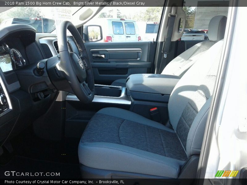 Bright Silver Metallic / Black/Diesel Gray 2018 Ram 1500 Big Horn Crew Cab