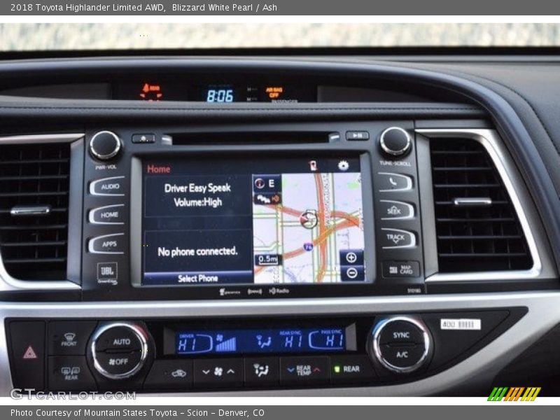 Blizzard White Pearl / Ash 2018 Toyota Highlander Limited AWD