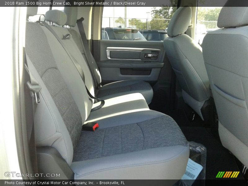 Bright Silver Metallic / Black/Diesel Gray 2018 Ram 1500 Big Horn Crew Cab