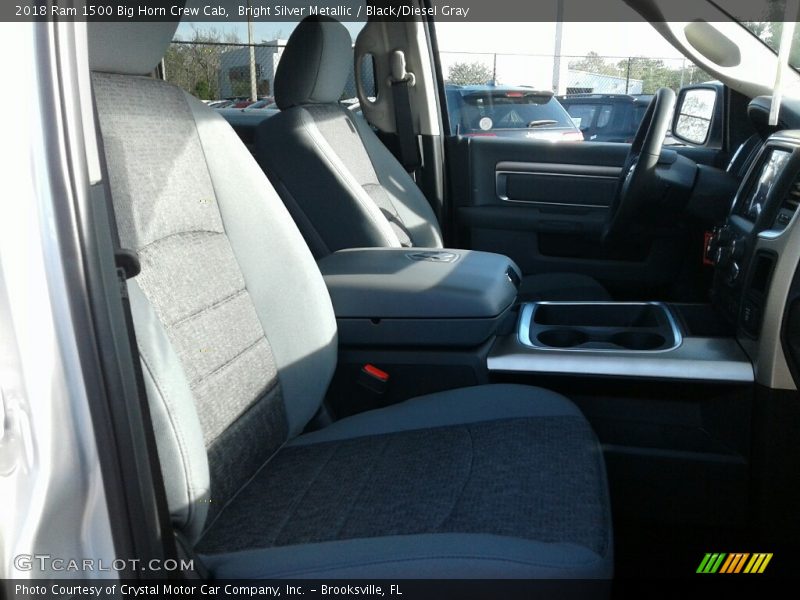 Bright Silver Metallic / Black/Diesel Gray 2018 Ram 1500 Big Horn Crew Cab