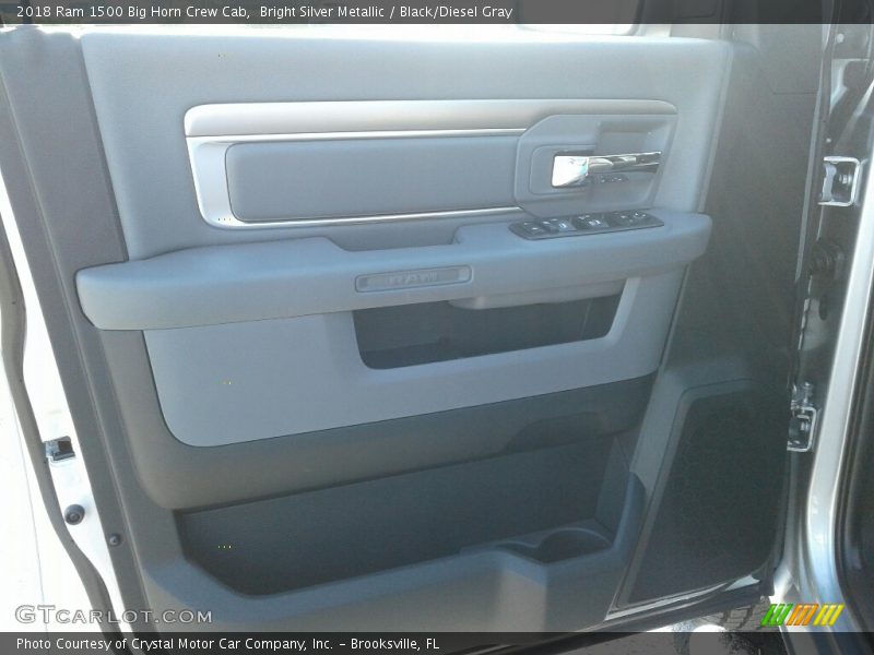 Bright Silver Metallic / Black/Diesel Gray 2018 Ram 1500 Big Horn Crew Cab